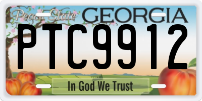GA license plate PTC9912