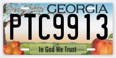 GA license plate PTC9913