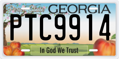GA license plate PTC9914