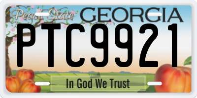 GA license plate PTC9921