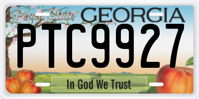 GA license plate PTC9927