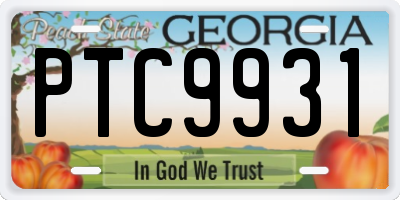 GA license plate PTC9931