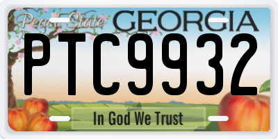 GA license plate PTC9932