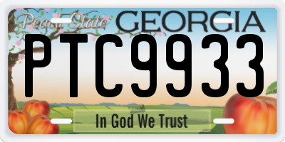 GA license plate PTC9933
