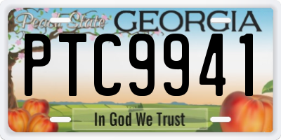 GA license plate PTC9941
