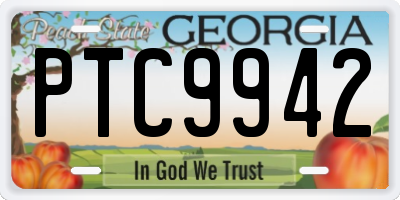 GA license plate PTC9942