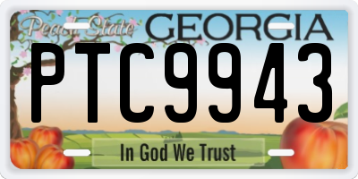 GA license plate PTC9943