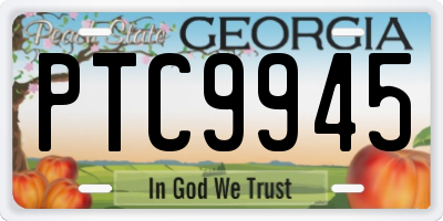 GA license plate PTC9945