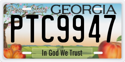 GA license plate PTC9947