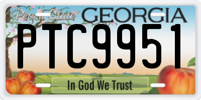 GA license plate PTC9951