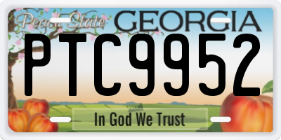 GA license plate PTC9952