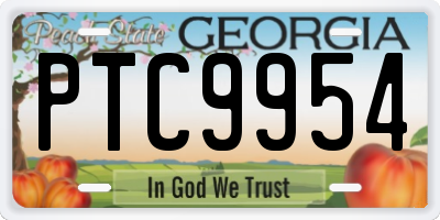 GA license plate PTC9954