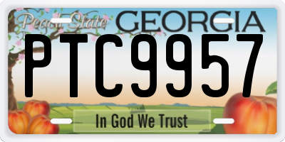 GA license plate PTC9957