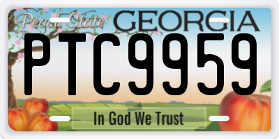 GA license plate PTC9959