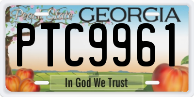 GA license plate PTC9961