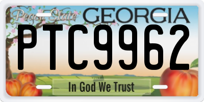 GA license plate PTC9962