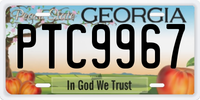 GA license plate PTC9967