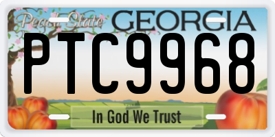GA license plate PTC9968