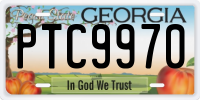 GA license plate PTC9970