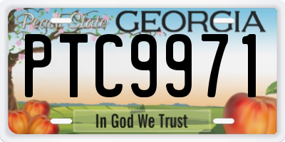GA license plate PTC9971