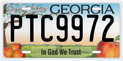 GA license plate PTC9972