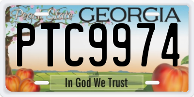 GA license plate PTC9974