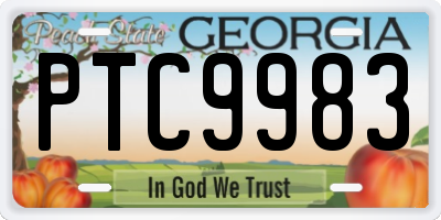 GA license plate PTC9983