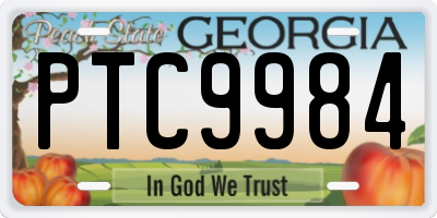 GA license plate PTC9984