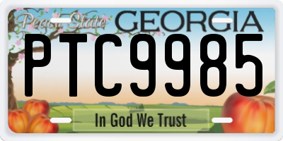 GA license plate PTC9985