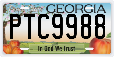 GA license plate PTC9988