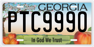 GA license plate PTC9990