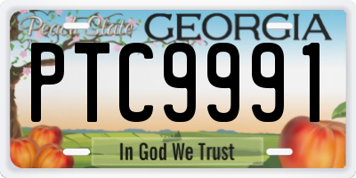 GA license plate PTC9991