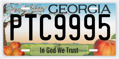 GA license plate PTC9995