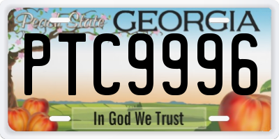 GA license plate PTC9996