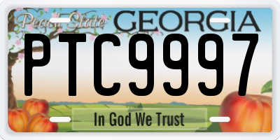 GA license plate PTC9997