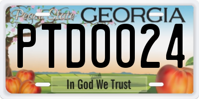 GA license plate PTD0024