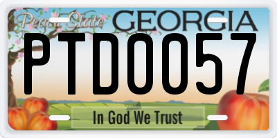 GA license plate PTD0057