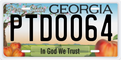 GA license plate PTD0064