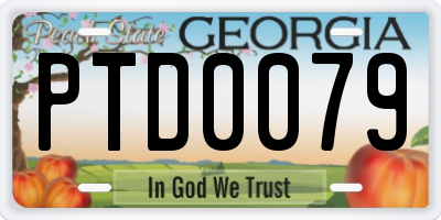 GA license plate PTD0079