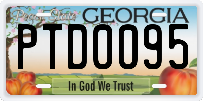GA license plate PTD0095