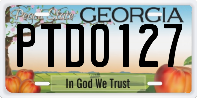 GA license plate PTD0127