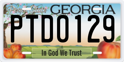 GA license plate PTD0129