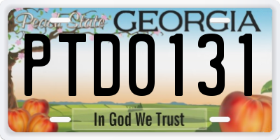 GA license plate PTD0131