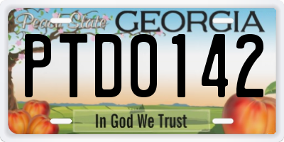 GA license plate PTD0142