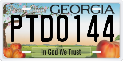 GA license plate PTD0144