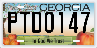 GA license plate PTD0147