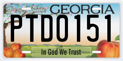 GA license plate PTD0151