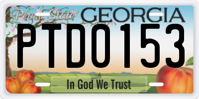 GA license plate PTD0153