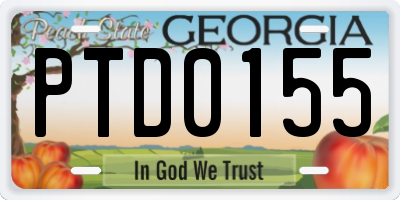 GA license plate PTD0155