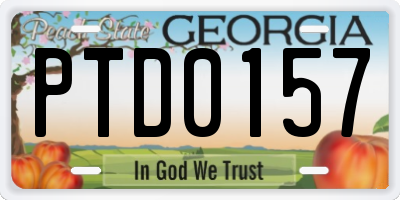 GA license plate PTD0157